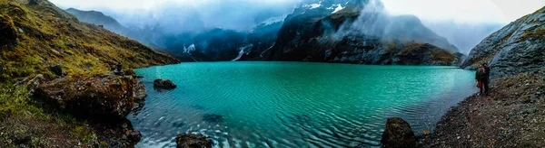 Panoramic Shot Beautiful Lake Louise Alberta Canada — Stock Photo, Image