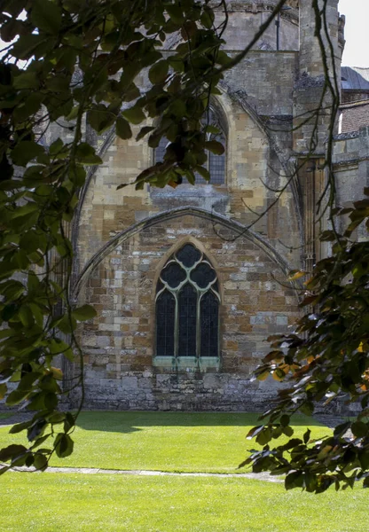 Gloucestershire Förenade Kungariket Jul 2020 Historiska Tewkesbury Kloster Solskenet Gloucestershire — Stockfoto