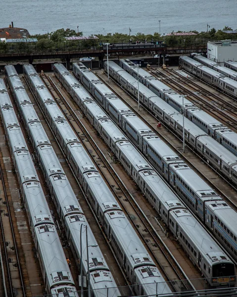 Demiryolu Istasyonunun Hava Görüntüsü — Stok fotoğraf