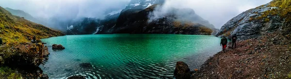 Panoramiczne Ujęcie Pięknego Jeziora Louise Albercie Kanada — Zdjęcie stockowe