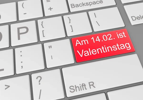 Keyboard German Text Valentine Day Top —  Fotos de Stock