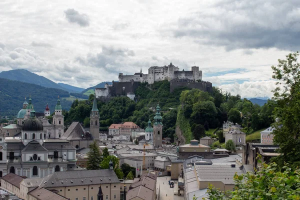 Чудовий Вид Замок Гогенсальцбург Зальцбурзі Австрія — стокове фото