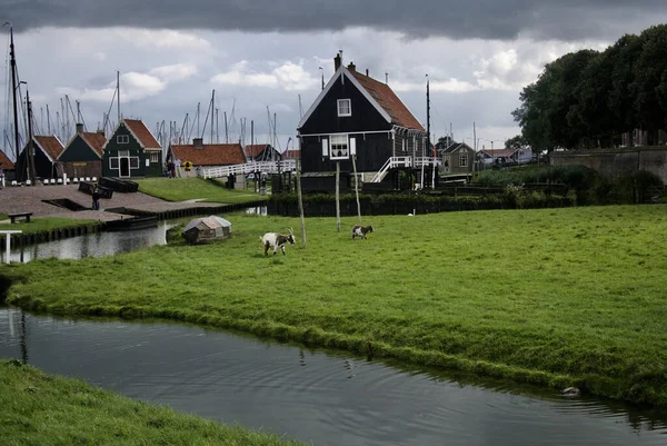 Een Close Van Zuiderzeemuseum Enkhuizen Nederland Bij Somber Weer — Stockfoto