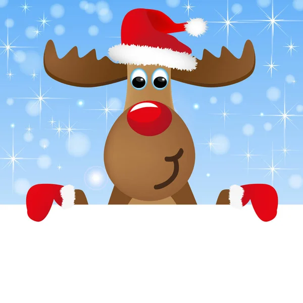 Funny Illustration Reindeer Gloves Hat — Stock Photo, Image