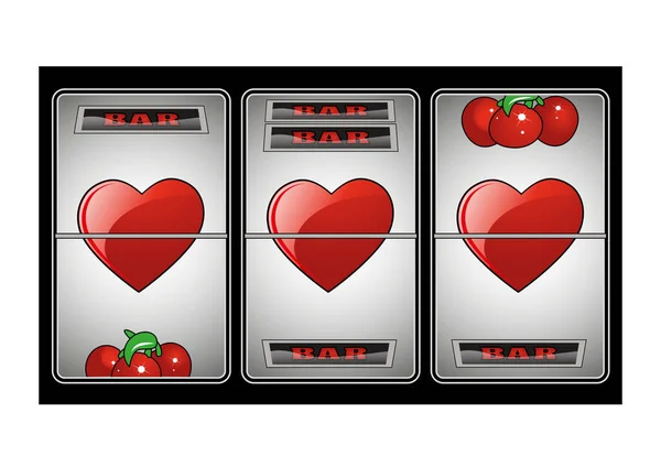 Een Illustratie Een Liefde Slot Machine Geïsoleerd Een Witte Achtergrond — Stockfoto