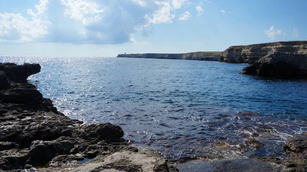 Beautiful Shot Rocky Seashore Sea Cliffs Background — Stockfoto