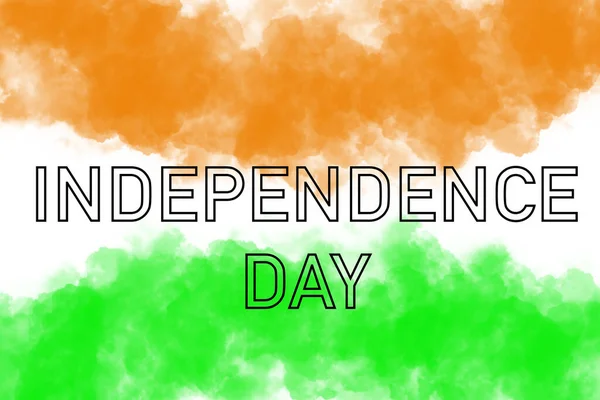 Een Illustratie Van Indiase Vlag Met Het Schrijven Independence Day — Stockfoto