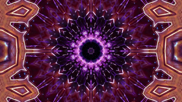 Блискуча Фіолетова Мандала Обох Сторін — стокове фото