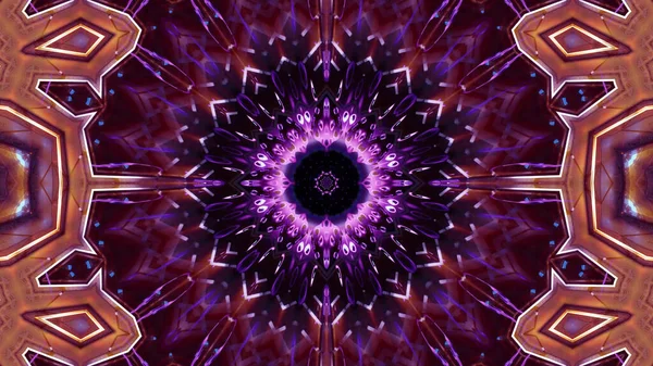 Mandala Púrpura Brillante Modelado Desde Ambos Lados — Foto de Stock