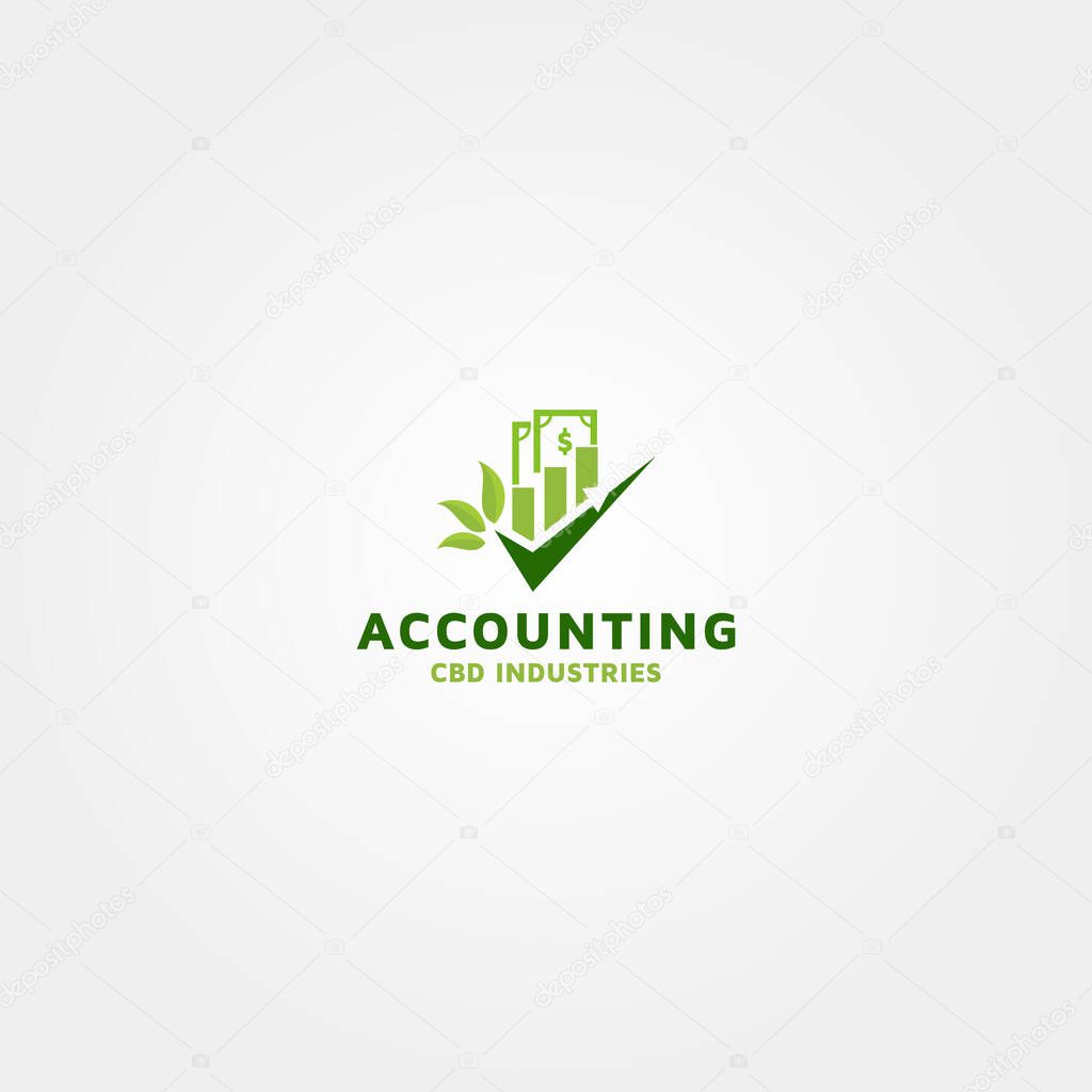 An illustration of logo design for accounting CBD industries on white background