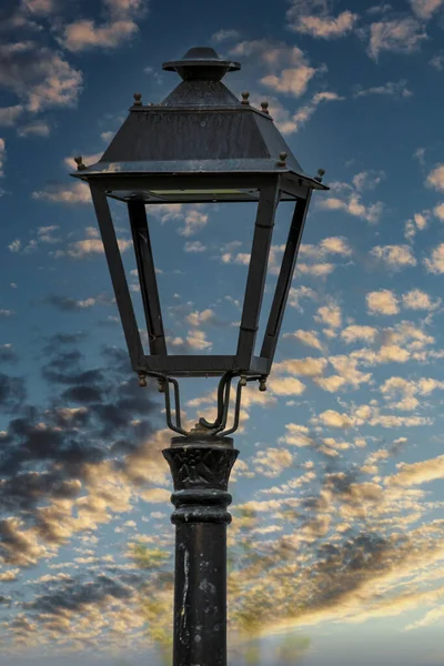 Vertical Shot Led Street Lamp Blue Cloudy Sky Background — Stock Photo, Image