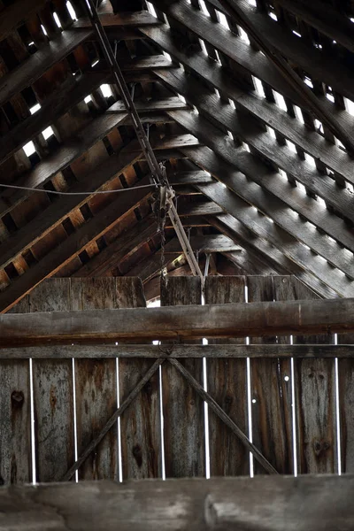 Vertical Shot Interior Old Barn Farm — Stock Photo, Image