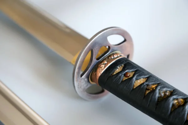 Closeup Shot Traditional Japenese Katana Sword Handle — Stock Photo, Image