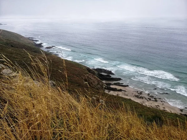 Een Prachtige Kust Landschap Cangas Galicië Hoge Hoek Shot — Stockfoto