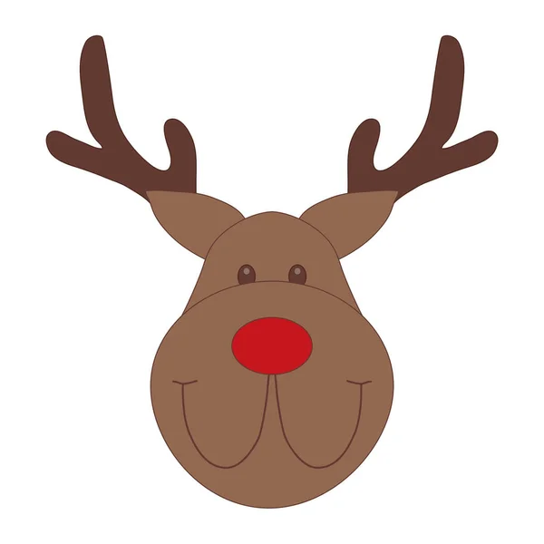 Illustration Face Reindeer Isolated White Background — Stock Photo, Image