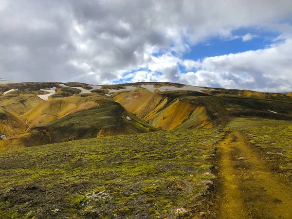 Tájkép Landmannalaugar Fjallabak Laugavegur Túraútvonal — Stock Fotó