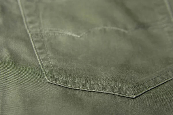 Bolsillo Plano Jeans Verdes —  Fotos de Stock