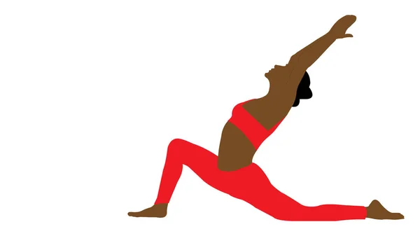 Una Simple Ilustración Una Mujer Practicando Yoga Posa Aislada Sobre —  Fotos de Stock