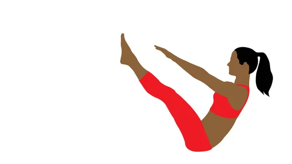 Una Simple Ilustración Una Mujer Practicando Yoga Posa Aislada Sobre —  Fotos de Stock