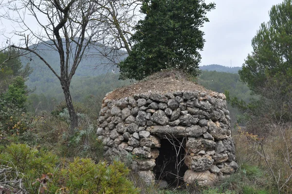 Sunny Scenery Old Small House Made Rocks Forest — Stock Photo, Image