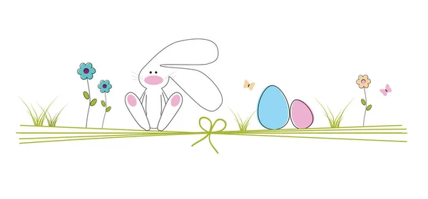 Illustration Rabbit Easter Eggs White Surface — Stock Photo, Image