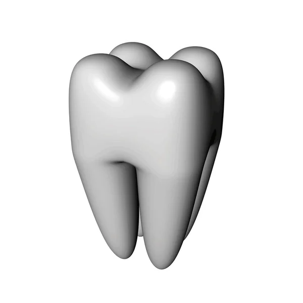 Rendering Singolo Dente Isolato Uno Sfondo Bianco — Foto Stock