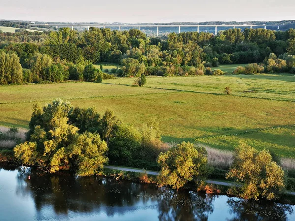 Panoramautsikt Över Ruhrområdet Muelheim Kvällssolen — Stockfoto