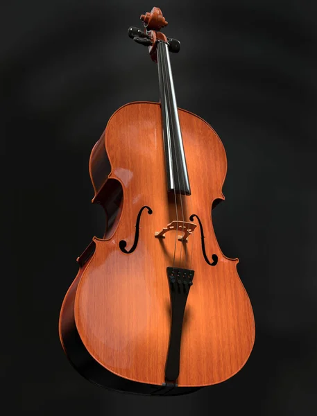 Una Representación Vertical Violín Marrón Limpio Brillante Primer Plano Oscuro —  Fotos de Stock