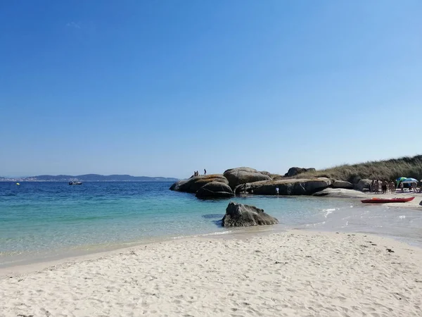 Galiçya Spanya Daki Illa Arousa Adası Nın Güzel Bir Sahili — Stok fotoğraf