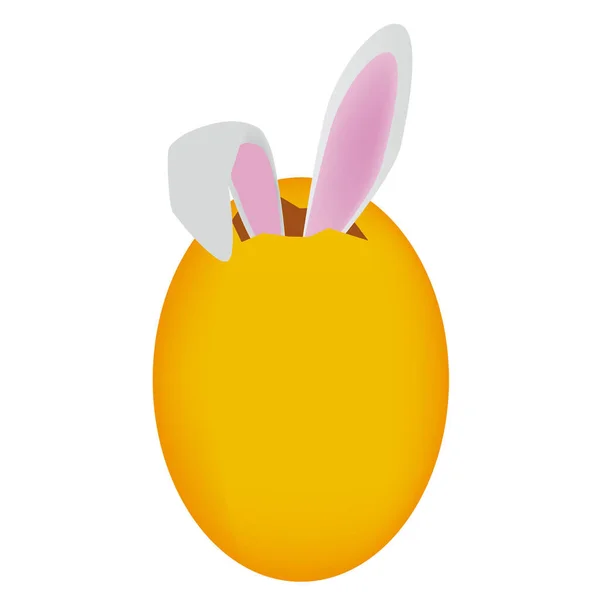 一个简单的例子是复活节彩蛋 它的白色背景上有小兔子的耳朵 — 图库照片