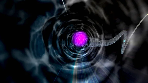 Eine Darstellung Eines Abstrakten Tunnels Mit Rosa Licht — Stockfoto