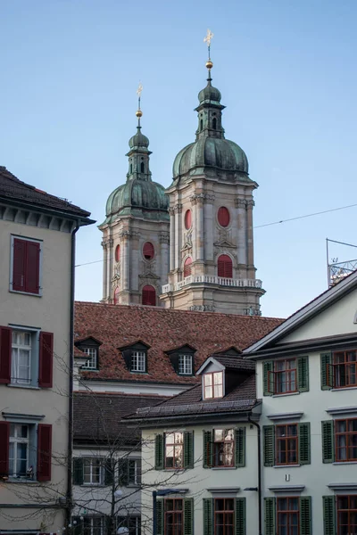 Towers Cathedral Gallen Switzerland — Stock Photo, Image