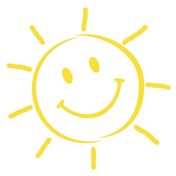 Illustration Einer Smiley Sonne Isoliert Auf Einer Weißen Oberfläche — Stockfoto