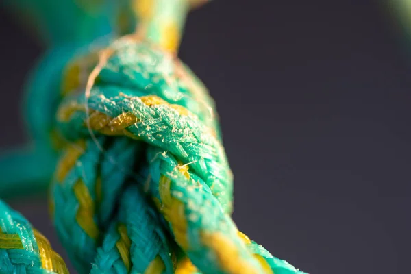 Макрознімок Різнокольорового Мотузкового Вузла — стокове фото