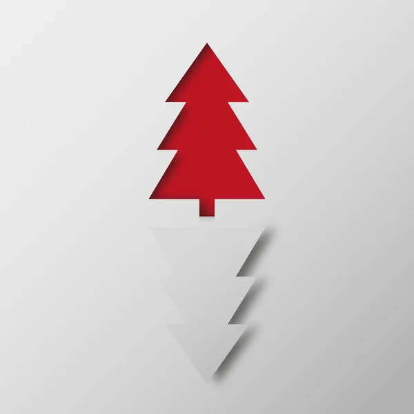 Ilustrace Červených Bílých Vánočních Stromků Šedém Pozadí — Stock fotografie