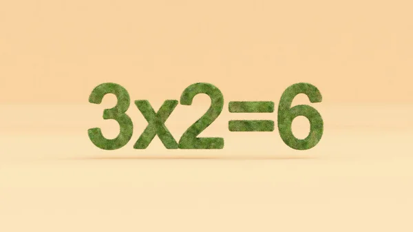 Representación Una Ecuación Matemática Con Textura Herbácea Sobre Fondo Naranja —  Fotos de Stock