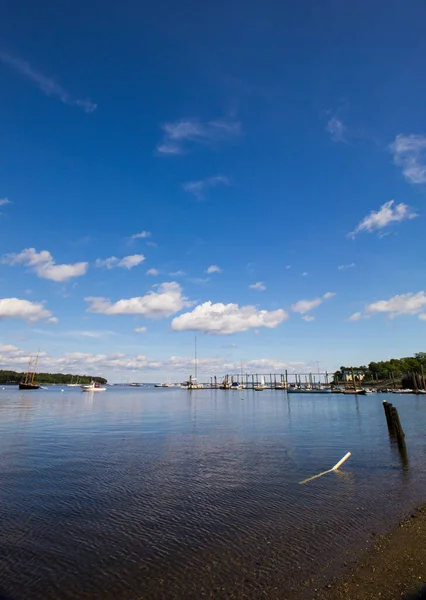 Vertikal Bild Hamnen Belfast Maine — Stockfoto