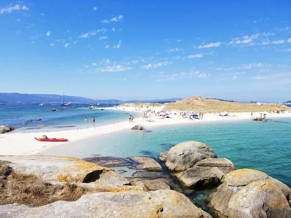 Una Bella Foto Della Spiaggia Sull Isola Illa Arousa Galizia — Foto Stock