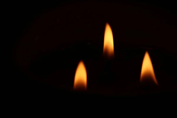 Closeup Burning Fire Dark — Stock Photo, Image