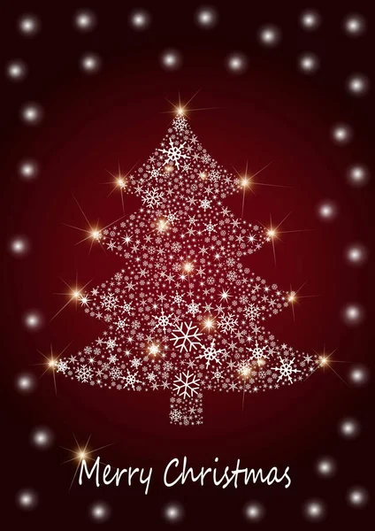 Een Eenvoudige Kerst Thema Illustratie Van Een Kerstboom Een Kastanjebruine — Stockfoto