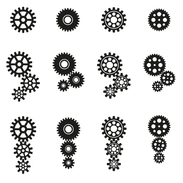 Ilustrace Ozubených Kol Mechanismu Izolovaných Bílém Pozadí — Stock fotografie