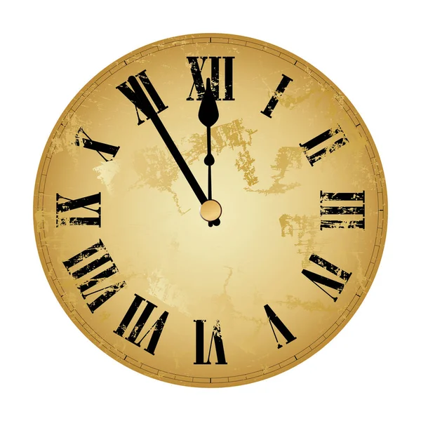 Una Ilustración Reloj Estilo Vintage Que Cuenta Atrás Hasta Medianoche —  Fotos de Stock