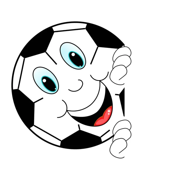 Uma Ilustração Digital Isolada Uma Bola Futebol Sorridente — Fotografia de Stock