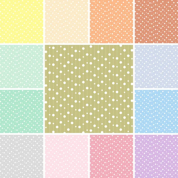 Set Pastel Seamless Dot Pattern Backgrounds — Stock Photo, Image