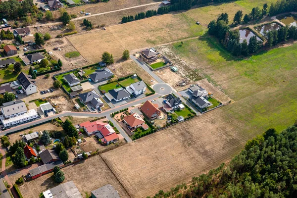 Uitzicht Vanuit Lucht Rand Van Een Duits Dorp Dat Groeit — Stockfoto