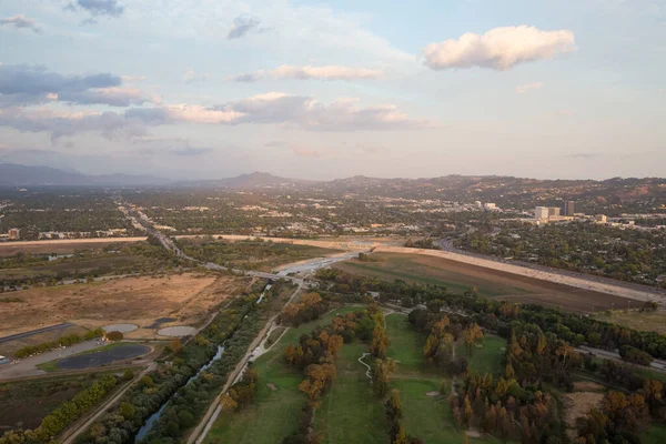 Uma Vista Aérea Paisagem Vale San Fernando Los Angeles Califórnia — Fotografia de Stock