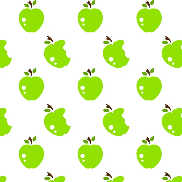 緑のリンゴと白のシームレスな背景デザイン — ストック写真