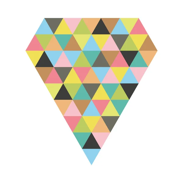 Uma Ilustração Uma Forma Diamante Feita Triângulos Coloridos — Fotografia de Stock