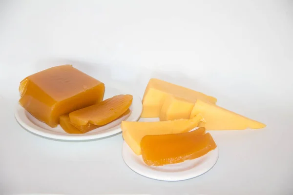 Zoete Aardappel Kweepeer Kaas Zoet Traditioneel Dessert Van Uruguayaanse Argentijnse — Stockfoto