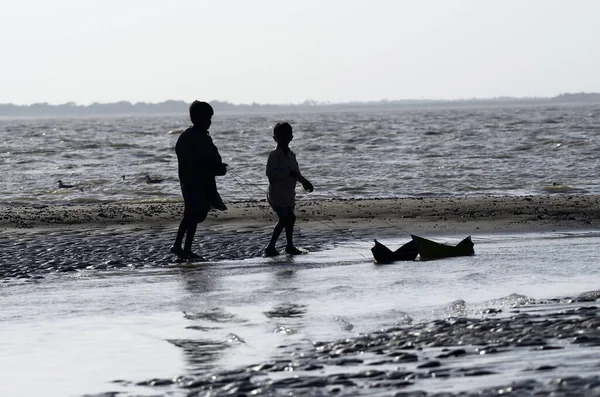 Les Enfants Jouent Plage Gwadar — Photo